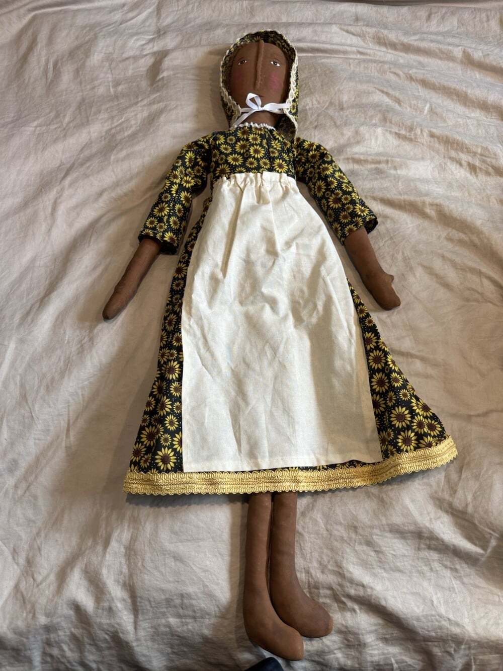 African Primitive Doll Folk Art Custom Cloth Doll Rustic Farmhouse 36” Painted